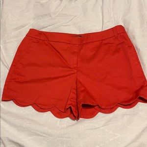 Red Scalloped Short